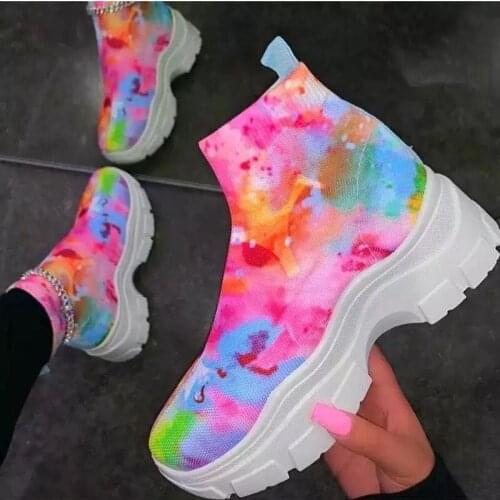 35-43 Shoes Breathable Womens New Platform Sneakers Plus Size Fly Woven Shoes Womens Low-Top Ankle Boots Luxury Designer large