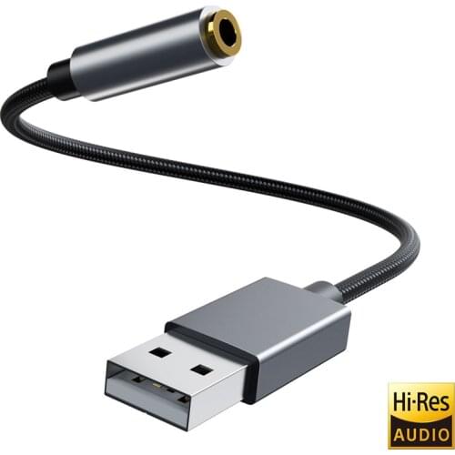 2 in 1 Sound Card External 3.5mm USB Adapter USB to Headset Speaker Audio Interface for PS4 Computer Laptop USB HIFI Sound Card