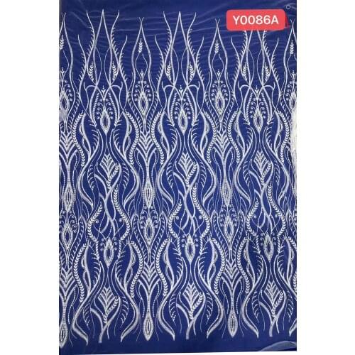 Ivory Beaded Embroidery Lace For Wedding Dress Fabric African Trimming Lace for wedding dress 5Yards/ lot