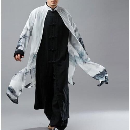 Top quality cotton&linen KUNG FU tai chi gown martial arts uniforms taoist robe zen lay suits wushu clothing tang suit hanfu