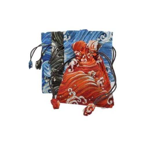 High End Drawstring Large Handmade Fabric Bag Jewelry Gift Packaging Bags Linen Cloth Prayer beads Bracelet Storage Pouch