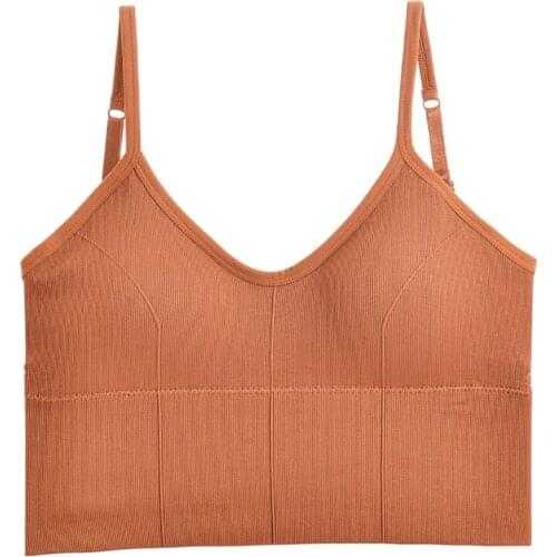 Women Strap Sling Big U Backless Tube Top Mid-length Sculpting Vest Female Bottoming Fitness Beauty Back Bra Tanks & Camis