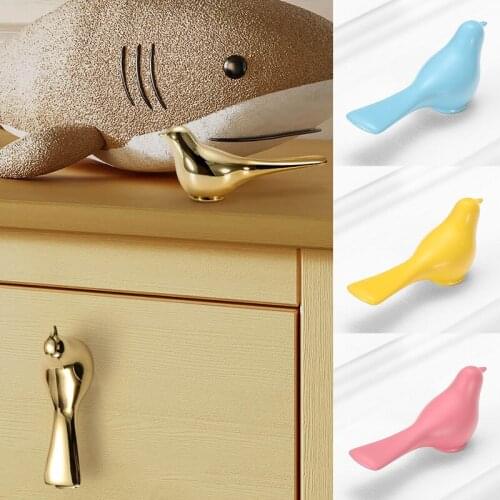 1PC Golden Bird Drawer Pull Cabinet Door Handle Single Hole Dresser Wardrobe Knob Cabinet Handles Furniture Knobs Hooks