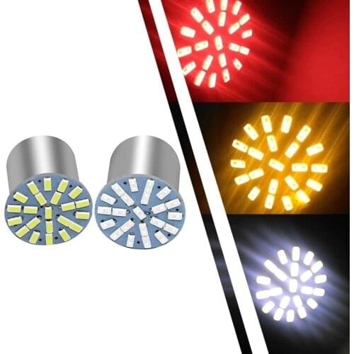 P21W White 1157 BAY15D 1156 BA15S 22SMD Car LED Brake Turn Light Auto Parking Led Backup Wedge Led Tail Bulb License Plate Light