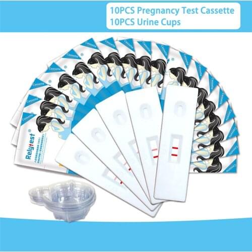 10 PCS Home Pregnancy Test Strip Cassette 10 Urine Cups Reliable Pregnancy Test Hcg Pregnant Urine Analysis Digital