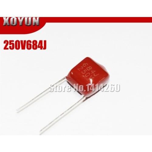 10pcs/lot CBB 250V684J 0.68UF 680NF Pitch 10MM 684J 250V CBB Polypropylene film capacitor
