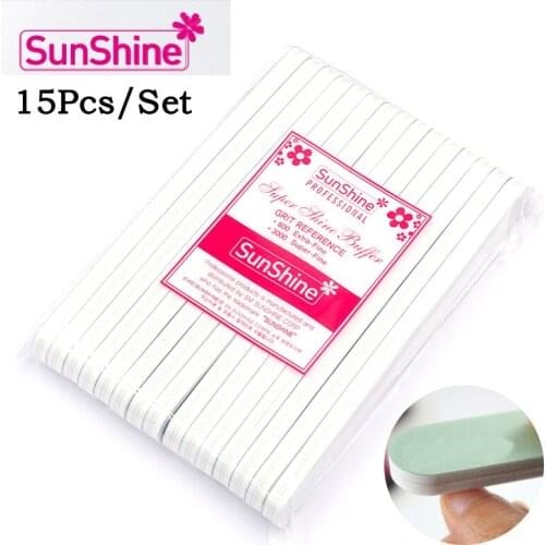 15Pcs/Set Nail Polish Shining Buffing Nail Art Polishing Files Buffer Block Manicure Pedicure Buffing Tools Sand Surface Sponge