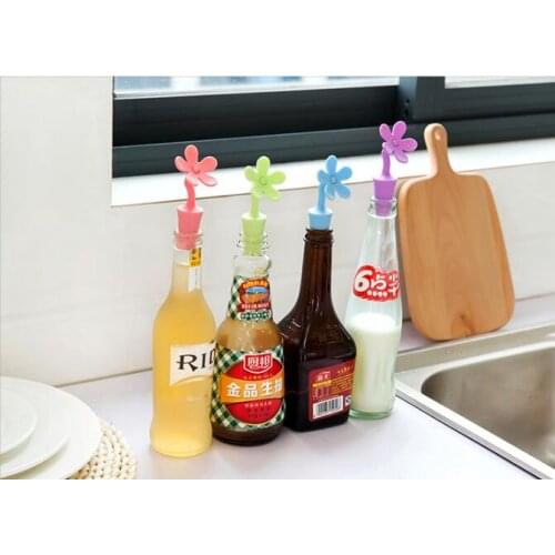 2pcs/lot Flowers Shape Wine Silicone Stoppers Preservation Beer Lid Beverage Closures seasoning Bottle Stoppers NX 035