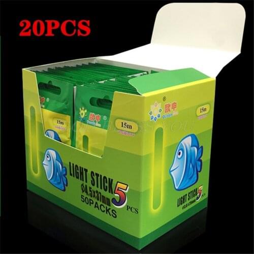 20Pcs 4.5*37mm/3.0*25mm Fishing Float Fluorescent Lightstick Light Night Float Rod Lights Dark Glow Stick Useful Fishing/Party