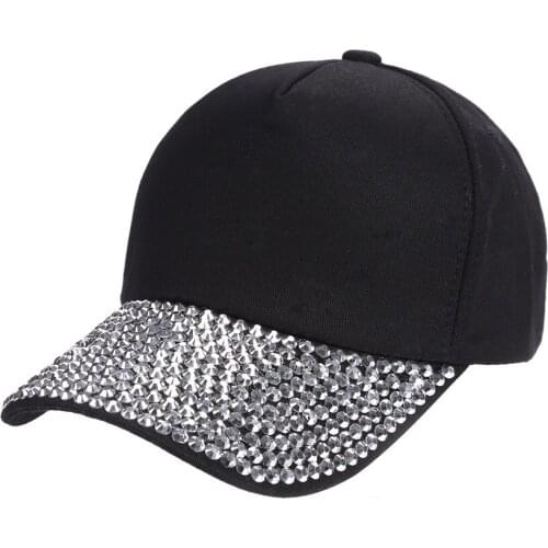 25# Womens Fashion Baseball Cap Rhinestone Paw Shaped Snapback Hat Women Men Adjustable Strap Baseball Cap Hat