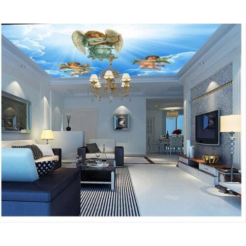 3d ceiling murals wallpaper Angel blue sky and white sky background photo mural wallpaper Home Decoration