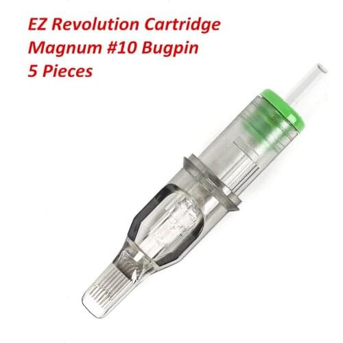 5 Pieces EZ Revolution Cartridge #10 (0.30 MM) Magnum Needles Long Taper for Rotary Machine Supply