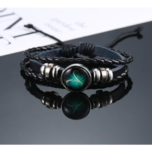 2021 Twelve Constellation Bracelet Unisex European and American Trend Wrist Gift Stainless Steel Hand Decoration Birthday Ideas
