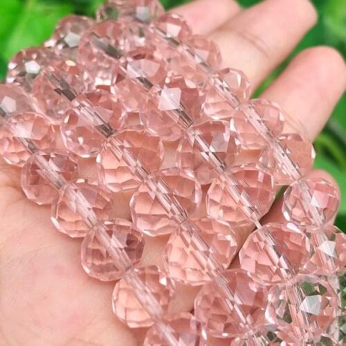 Wholesale 4/6/8/10/12mm pink clear Austria Crystal Beads Jewelry Faceted Crafts Loose Spacer Beads For DIY Jewelry Making