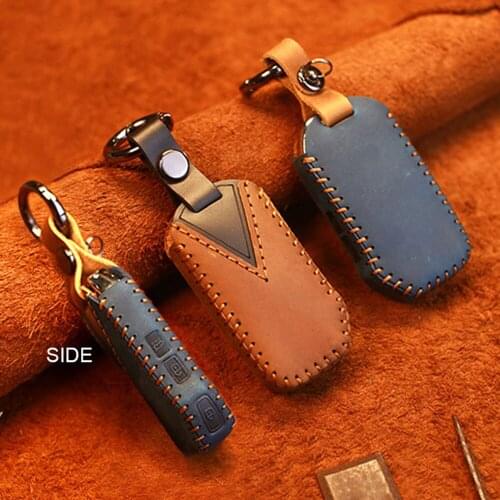 Real Leather Car Remote Key Case Cover Holder Shell For Kia Sportage Ceed Sorento Soul 3 Cerato Forte Stinger 2017 2018 2019