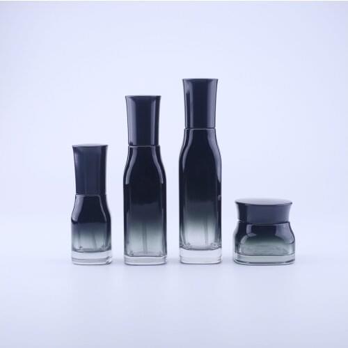 Black Glass Emulsion Refillable Ointment Bottles Empty Cosmetic Jar Pot Eye Shadow Face Cream Container 40ml100ml120ml50g 100pcs