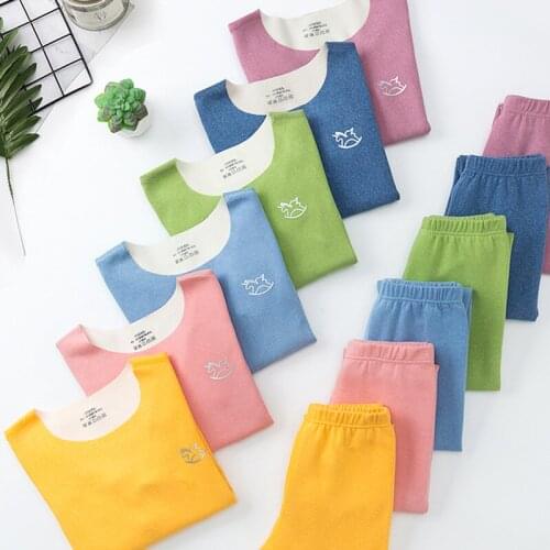 Childrens pajamas girls kids night suit boys pyjamas teen pajamas children thermal underwear set sleepwear teenagers clothes