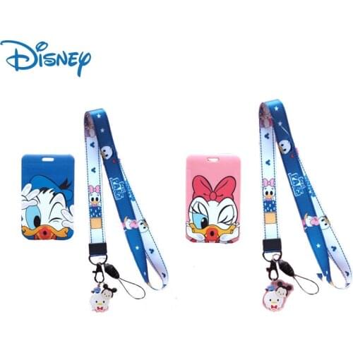 Disney Donald Duck Daisy Card Holder Student Campus Card Hanging Neck Bag Lanyard ID Card Meal Card Ornament Bag Cute Girl Gifts