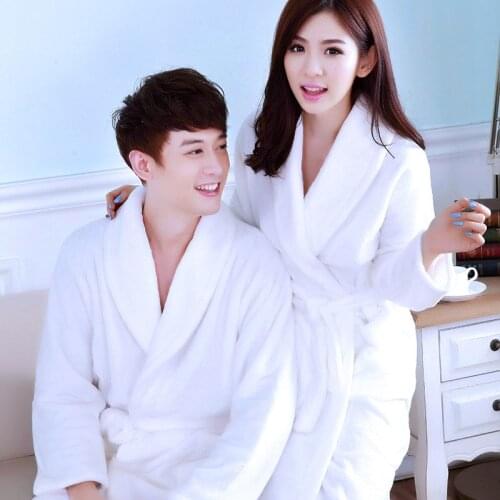 Adult Coral Fleece Bathrobe Girls Flannel Pajamas Boys Warm Homewear Students Flannel Long-sleeved Bathrobes Coral Velvet D-2091