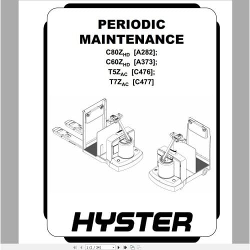 Hyster Class 3 Electric Motor Hand Trucks Repair Manuals 2013 (HTML+PDF)