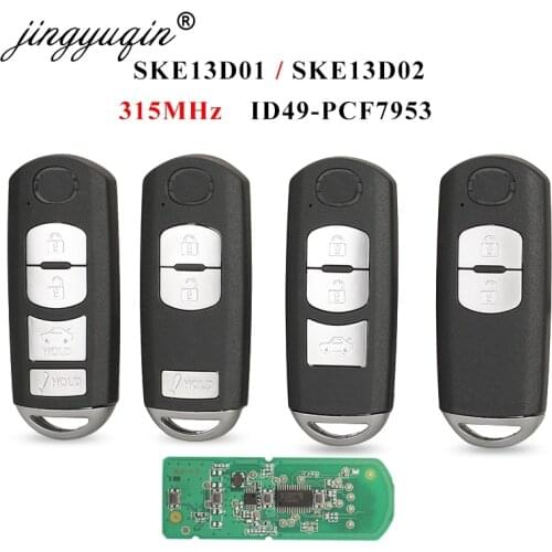Jingyuqin 315MHz ID49 Chip SKE13D-01 SKE13D02 2/3/4BTN Smart Remote Key Fob for Mazda 3 6 MX-5 Miata 2013-2019 Mitsubishi System