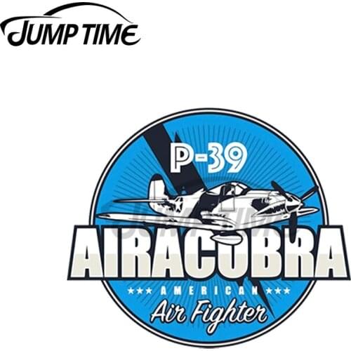 JumpTime 13 x11.2cm For P-39 Airacobra Vinyl Car Stickers Military Personality Decoration Scratch-proof Waterproof Decal for VAN