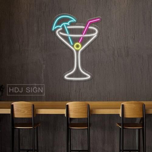 Cocktail Logo Personalised Custom LED Neon Sign wall decor for bar pub coffee restaurant store Creative Decorative Light