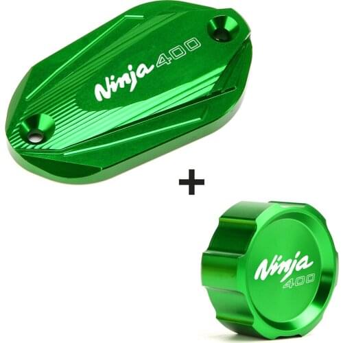 Motorcycle Front Rear Brake Fluid Reservoir cover Fits For KAWASAKI NINJA 400 NINJA400 2018 2020 LOGO NINJA 400
