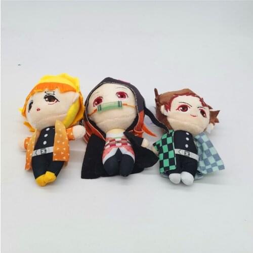 NEW 10CM Demon Slayer Kamado Tanjirou Kamado Nezuko Agatsuma Zenitsu Doll Pendant Gift