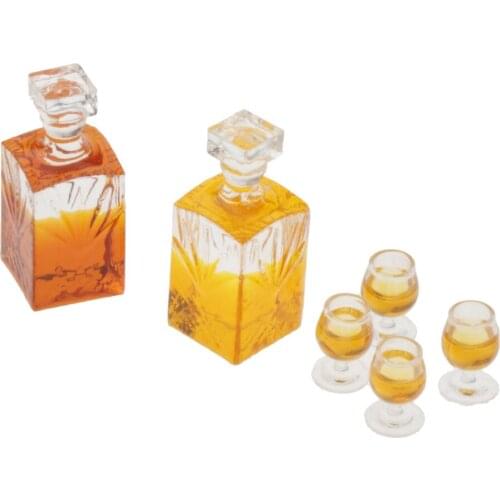 Dollhouse 1:12 Liquor Bottles Pub Bar Cabinet Drink Model Toy