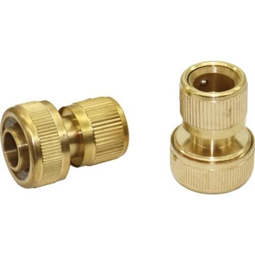 Brass 3/4" Faucet Connector, Waterstop quick connector Car Wash Water Gun Sprayer Joint Garden Adaptor 1 Pcs