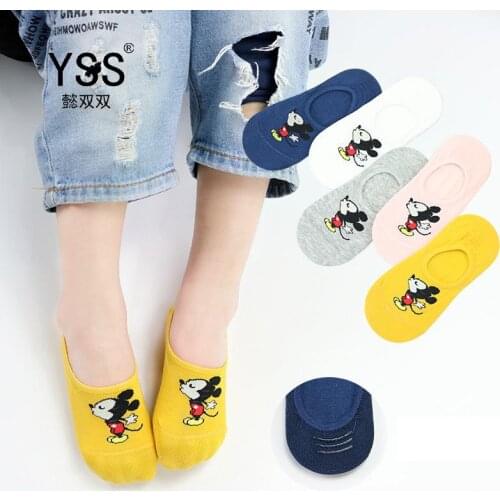 Summer New Childrens Socks Cartoon Mickey Mouse Invisible Socks Kids Boys Girls Silicone Anti Stripping Cotton Baby Boat Socks
