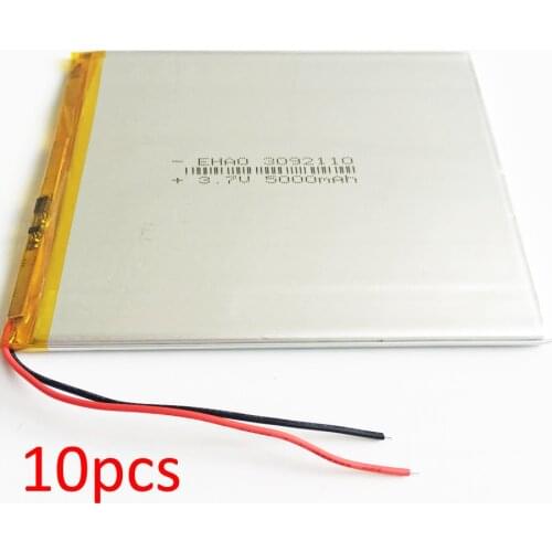 10 pcs 3092110 3.7V 5000mAh Polymer Lithium LiPo Rechargeable Battery For GPS DVD PAD E-book tablet pc laptop power bank