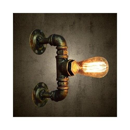 Loft Style Creative Water Pipe Lamp Industrial Vintage Wall Light Fixtures For Indoor Iron Edison Wall Sconce Lampara Pared