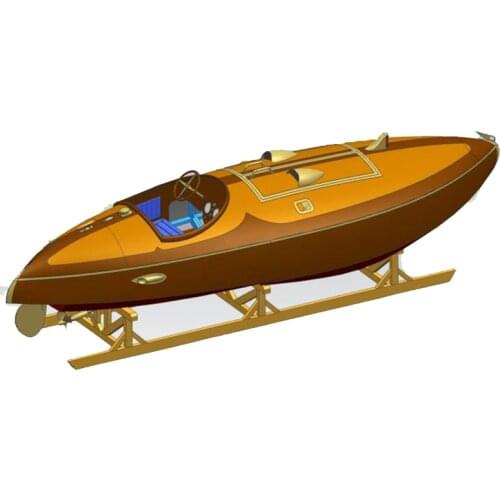 1/6 Flying Fish Yacht Model Small 771mm FLYER 15 Sapele Mahogany Log CNC Process DIY Assembled Boat Give Friend Birthday Gift