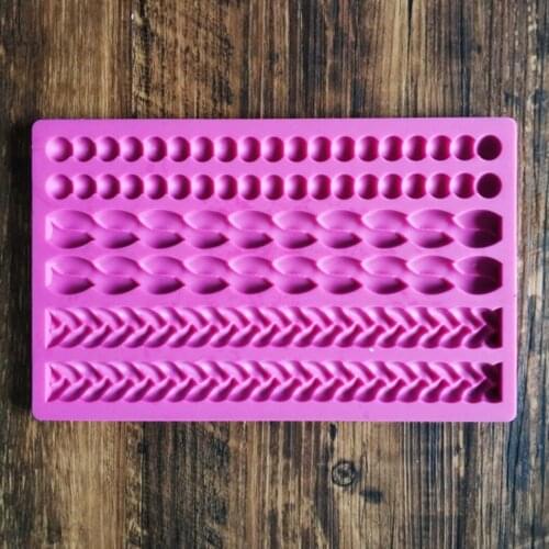 Mom&Pea GX241 Pearl Braid Shaped Silicone Mold Cake Decoration Fondant Cake 3D Mold Food Grade