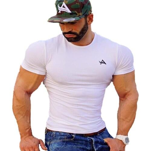 Muscle aesthetics Men T-shirt Short Sleeves White gray black Undershirt Male Solid Cotton Mens Tee Summer Jersey Brand Clothing