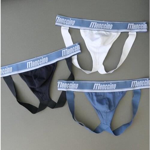 Mens Sexy Thong Cotton Underwear Briefs Exposed Buttocks Jockstrap Gay Underwear Panties New Double G String