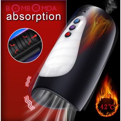 Heating Vibrators For Men Masturbator Cup Adult Sex Toys Penis Sucking G spot Stimulator Orgasm Durable Training Aircraft Cup