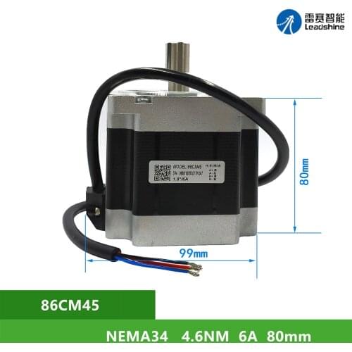 NEMA24 Leadshine 86CM45 4.6Nm 6A 2 phase Shaft Diameter 12.7mm