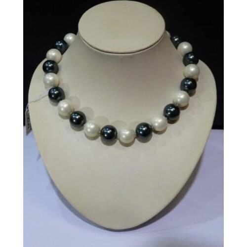 Tremendous Big Sweater chain Beautiful NEW Huge 16mm Genuine White blue South Sea Shell Pearl Necklace Silver jewelry Wonderful