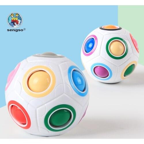 Genuine Sengso Magic Cube Rainbow Ball Puzzle Football Magico Cubo Kids Puzzle Learning Toys Adult Children Decompression Toys