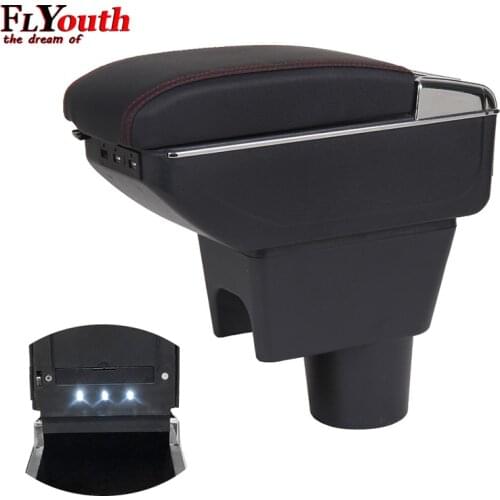 Car Armrest Box For Renault Duster 2010-2018 USB Charging LED Light Arm Rest Rotatable Centre Console Storage Box Car Styling