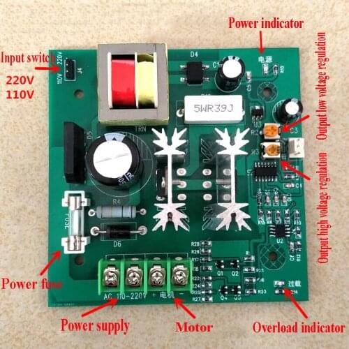 AC 110V/220V Permanent Magnet DC Motor Speed Control Board Controller With Potentiometer 300W-500W