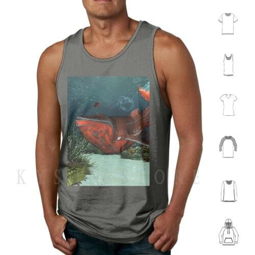 Awesome Mechanical Whale Tank Tops Vest Sleeveless Whale Animal Deep Sea Ocean Fish Swimming Splash Water Fantasy
