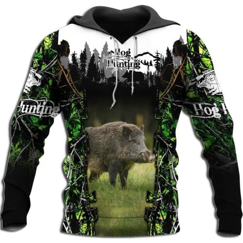 Drop shipping Hog Hunting Animal 3D All Over Printed Mens Hoodie Harajuku Fashion Sweatshirt Unisex Casual Pullover KJ033