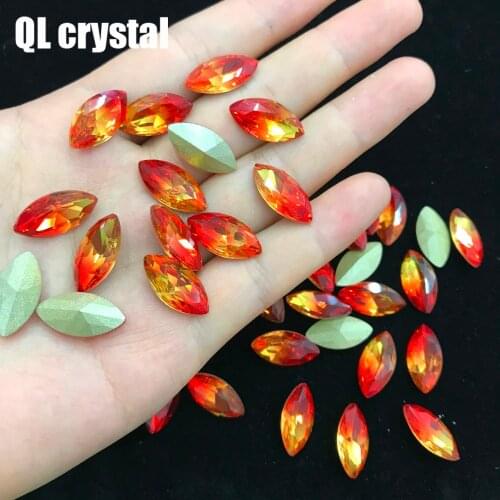 QL popular pointback navette glass Crystal stone for DIY clothes shoes bags Jewelry Material