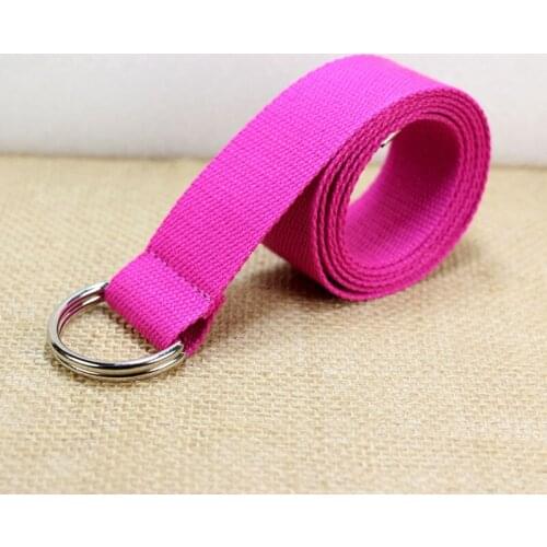 Simple Solid Cotton Canvas All-match Waist Straps Women Canvas Belt D Shaped Double Ring Buckle Waistband Fashion