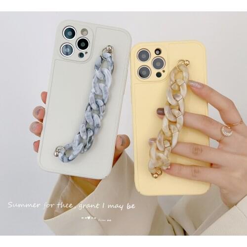 Luxury Marble Stone Wrist Chian Case For iPhone 11Pro MAX 7 8Plus XR XS 12 Pro Max SE 2020 Camera Len Hanging Bracelet Cases