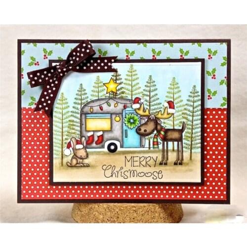 Merry Christmas Cars Vehicle Clear Stamps Seal for Scrapbooking Decorative Cards Paper Crafts Supplies Transparent Stamps 6*8